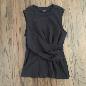 Allsaints ruched waist asymmetrical tank size 4